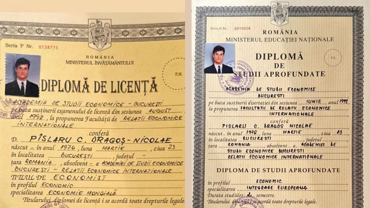 Dragos Pislaru a publicat diplomele pe Facebook