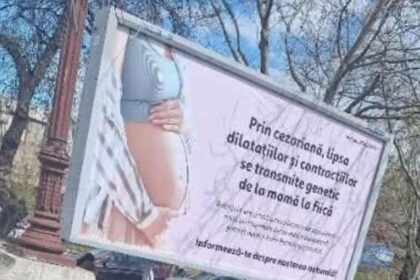 Panouri cu informatii falsa despre cezarian a in Bucuresti USR cere eliminarea reclamelor cu sfaturi
