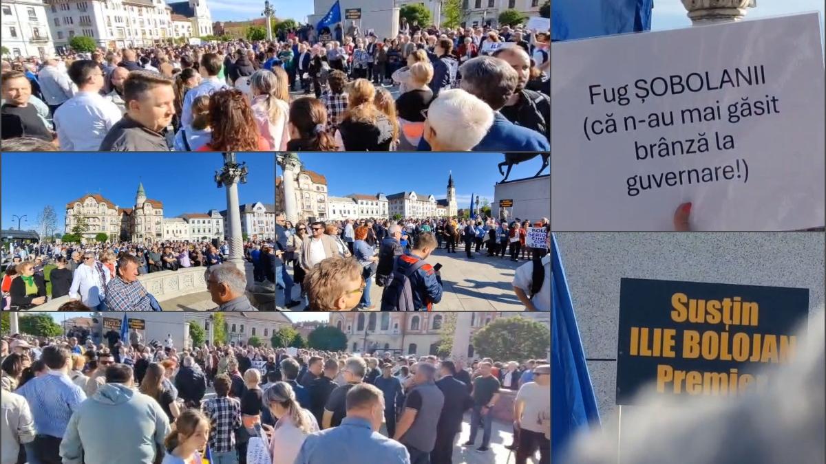 Oradenii au participat la miting pentru a l sustine pe Bolojan inainte de motione Sobolanii fug pentru ca n au