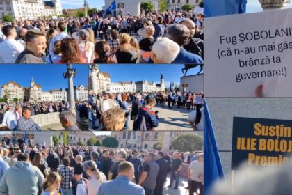 Oradenii sau alaturat mitingului pentru a l sprijini pe Bolojan inainte de motionea de cenzura fug sobolanii ca n au