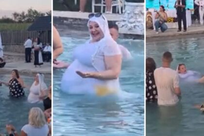 Diana Sosoca spectacol neobisnuit la scoala de var SOS A dansat in piscina imbracata pe ritmuri de manele